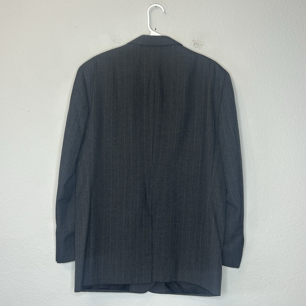 Vintage Burberrys Patrick James Charcoal Pinstripe Wool Suit Jacket Blazer 42L - Picture 2 of 16
